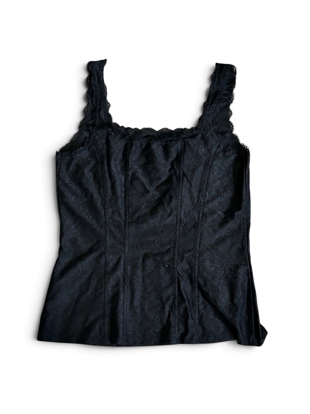 Black Lace Trim Tank Womens Size Small